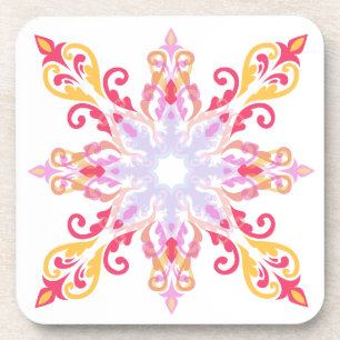 Porta-copo Padrão Floral Colorido de Mandala