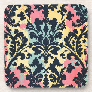 Porta-copo Padrão Floral Damask Vintage
