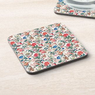 Porta-copo Padrão Floral do século XIX Vermelho Verde Azul