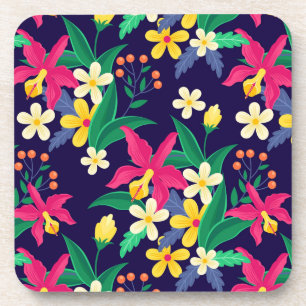 Porta-copo Padrão Floral Exótico Colorido-23021