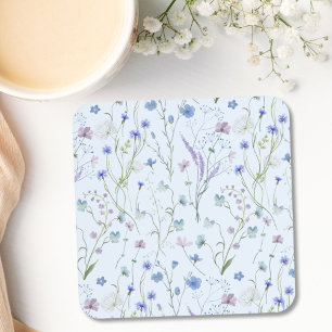 Porta-copo Padrão Floral Flor Silvestre Bonito Roxo Azul