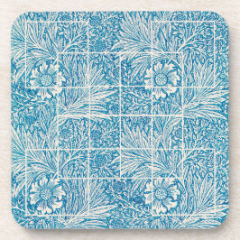 Porta-copo Padrão Floral Ornamental Azul e Branco
