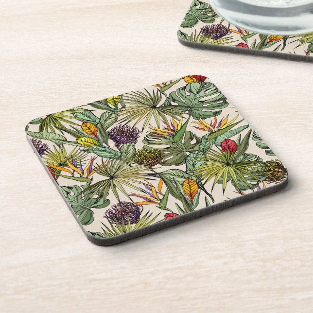 Porta-copo Padrão Floral Tropical (Left Side)