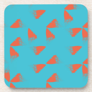Porta-copo Padrão geométrico azul, laranja, vibrante e de ten