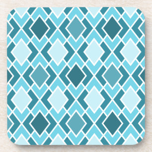 Porta-copo Padrão Geométrico do Diamante Moderno Azul Teal