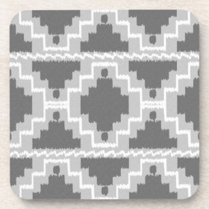Porta-copo Padrão Ikat Aztec - Cinzas/Cinzas escuras e leves