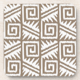 Porta-copo Padrão Ikat Aztec - Taupe Tan e Cream