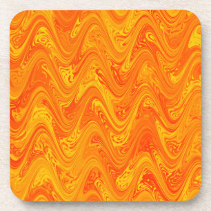 Porta-copo Padrão Laranja Amarelo Vermelho de Mármore
