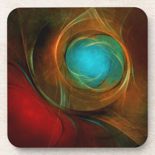 Porta-copo Padrão Legal de Abstrato de Arte Fina Azul Moderna