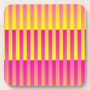 Porta-copo Padrão Listrado Laranja Amarelo Rosa