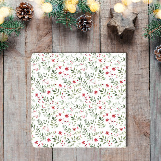 Porta-copo Padrão Minimalista Floral de Natal de Cottagecore