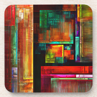Porta-copo Padrão Moderno de Abstrato de Arte Quadrados Color