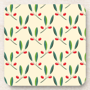 Porta-copo Padrão Moderno de Frutas Vermelhas Ilustradas