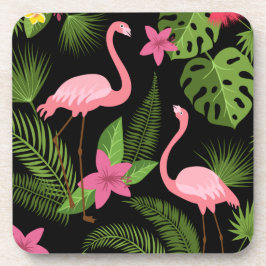 Porta-copo Padrão Pavão Rosa com Flor