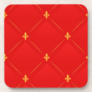 Porta-copo Padrão popular em vermelho e dourado