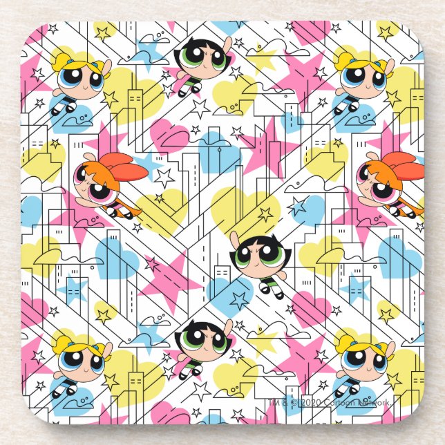 Porta-copo Padrão Powerpuff Girls Townsville (Frente)