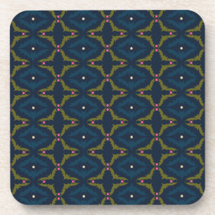 Porta-copo Padrão Retro Vintage Azul Profundo