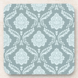 Porta-copo Padrão Rococó Damask Ovo de Pato Azul+Turquesa