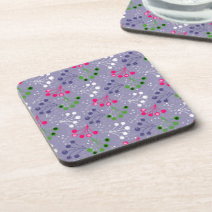 Porta-copo Padrão simples de bagas multicoloridas retro sexag