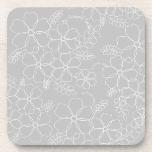 Porta-copo Padrão simples de flores de verão elegante