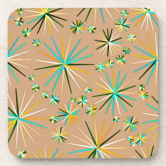 Porta-copo Padrão Sputnik do meio século, Taupe Tan (Frente)