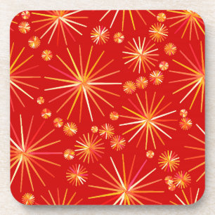Porta-copo Padrão Sputnik do meio século, Vermelho Profundo