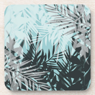 Porta-copo Padrão tropical preto azul claro