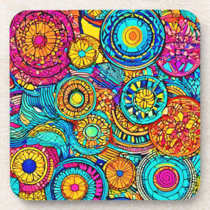 Porta-copo Padrão Vibrante: Um Caleidoscópio de Desenho Color