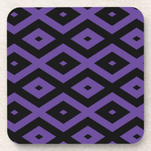 Porta-copo Padrão violeta e diamante preto
