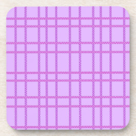 Porta-copo Padrão xadrez de flores rosa e roxo