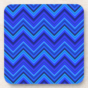 Porta-copo Padrão zigzag de faixas azuis