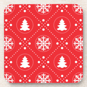 Porta-copo Padrões de Natal de inverno para o vermelho festi
