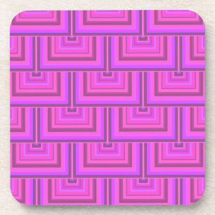 Porta-copo Padrões quadrados cor-de-rosa