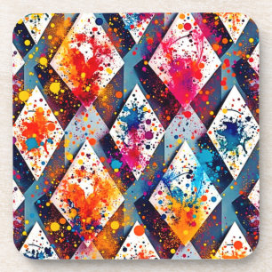 Porta-copo Padrões vibrantes de Abstrato Diamante