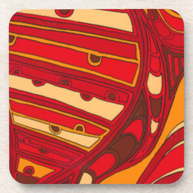 Porta-copo Painéis laranja abstrato (Frente)