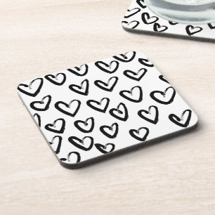 Porta-copo Paint Stroke Heart Pattern