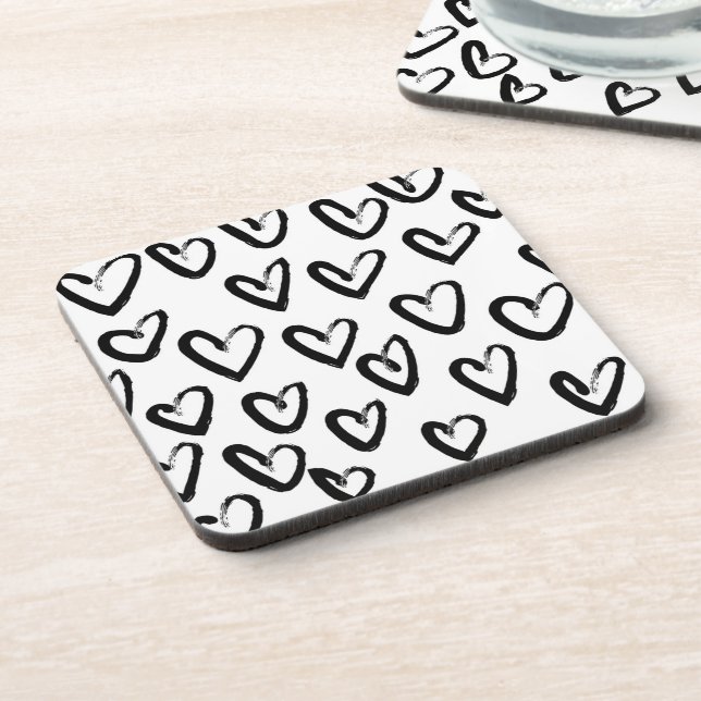 Porta-copo Paint Stroke Heart Pattern (Left Side)