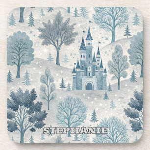 Porta-copo Paisagem do Castelo de inverno Whimy em Azul e Cin