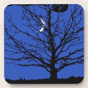 Porta-copo Paisagem lunar de Cobalto azul e preto
