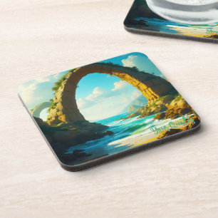 Porta-copo Paisagem Oceânica de Arco de Pedra Costeira