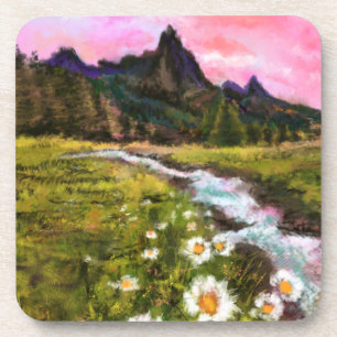Porta-copo Paisagem primavera - Flor - Pintura Original