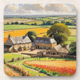 Porta-copo Paisagem Rural da Fazenda de Cenário Ilustrada