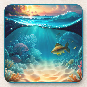 Porta-copo Paisagem Submarina Tropical