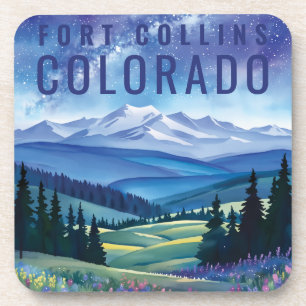 Porta-copo Paisagem turística de montanha da galáxia Pastel