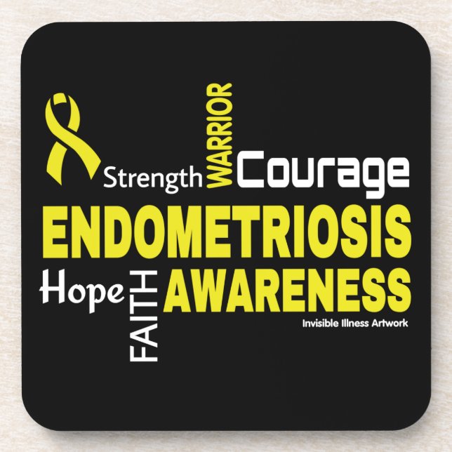 Porta-copo Palavras... Endometriose (Frente)