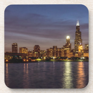 Porta-copo Palito de Bebida Noturno da Cidade de Chicago