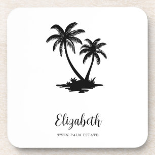Porta-copo Palmeira Tropical Personalizada à Beira-Mar