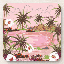 Porta-copo Palmeiras tropicais de ilhas e plantas de plástico