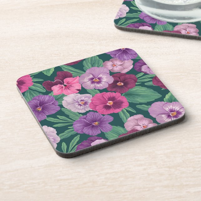 Porta-copo Pancas coloridas em azul esverdeado escuro (Left Side)