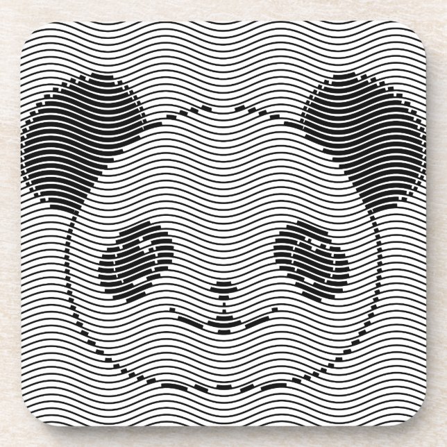 Porta-copo Panda Bear Face On Wave Patterno (Frente)